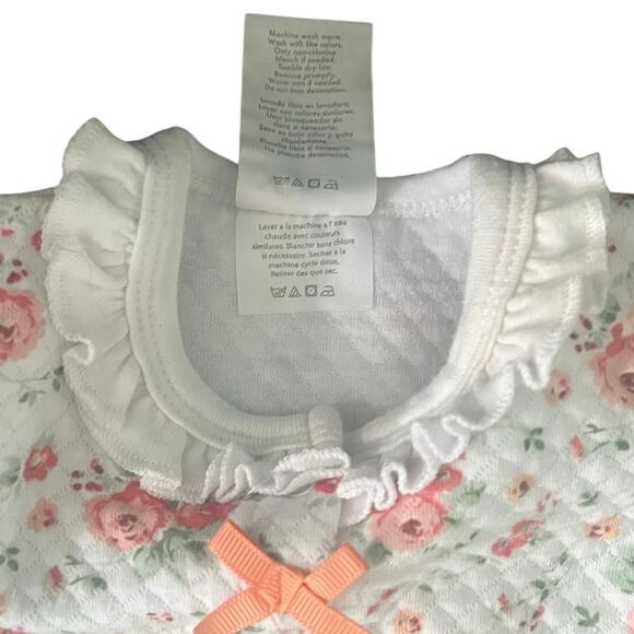 Laura Ashley | Baby Girls Pink & White Floral Print Sleeper | Size 0-3 Mos - Picture 4 of 9